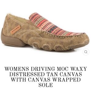 Roper Canvas Daisy Tan Slip On Loafers Removable Insole Rubber Outsole Women's 9